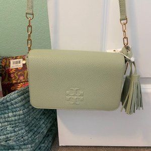 Tory Burch Thea Pebbled Leather Daylily Mini Cross